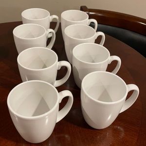 8 Corelle Coordinates White Mugs
